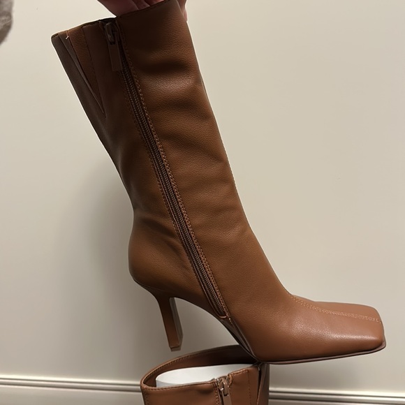 Brown Square Toe Boots - Picture 3 of 5